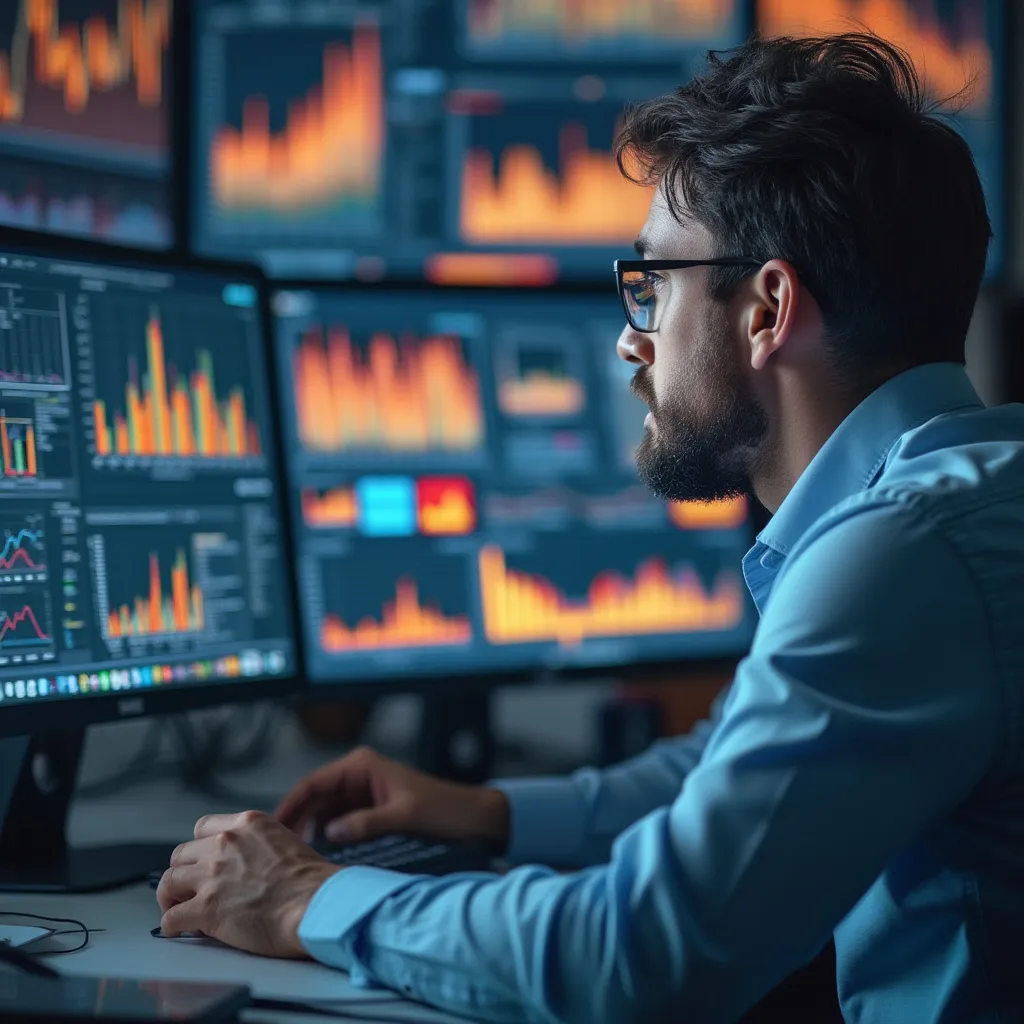 Consultor trabajando en análisis de datos